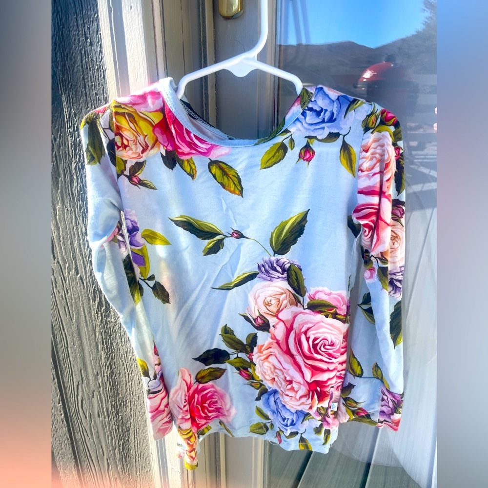 Posh Peanut 4T pajamas blue flower